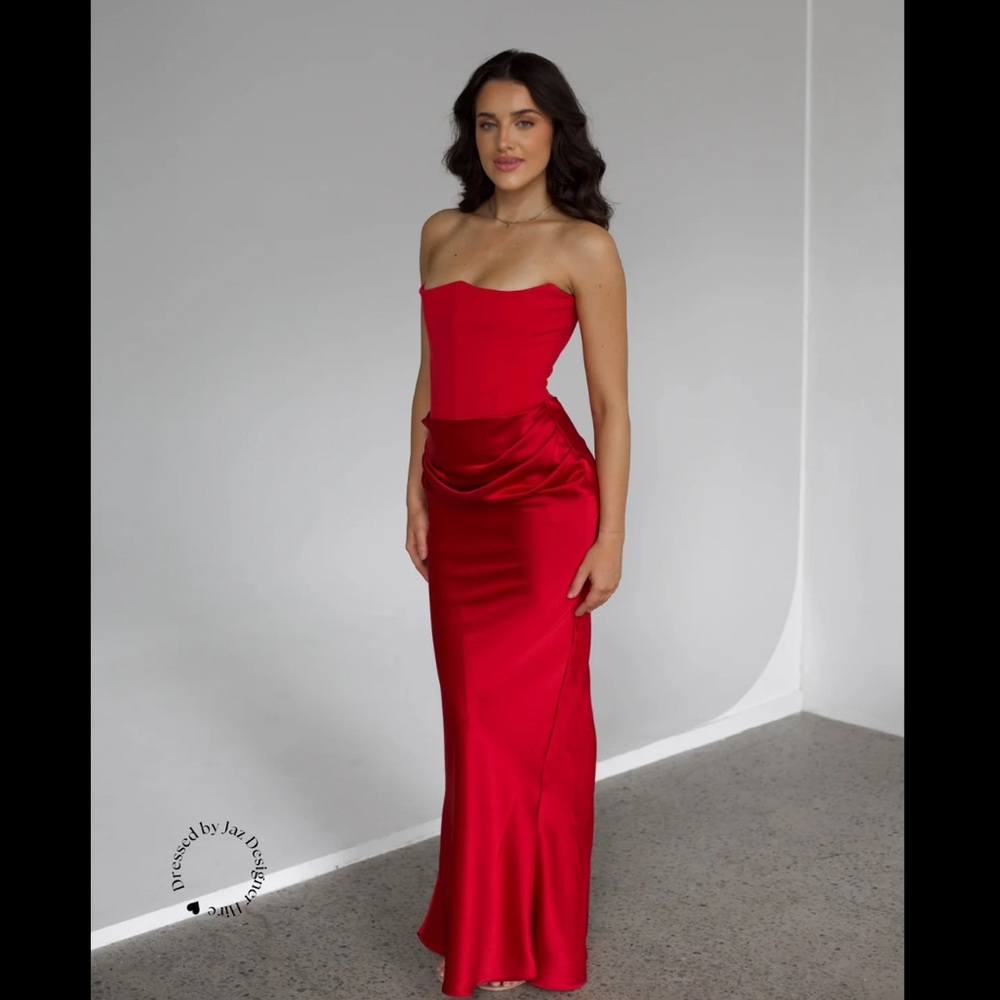 HOUSE OF‎ CB 'Persephone' Scarlet Strapless Corset Maxi Dress NWOT size S - Picture 12 of 15